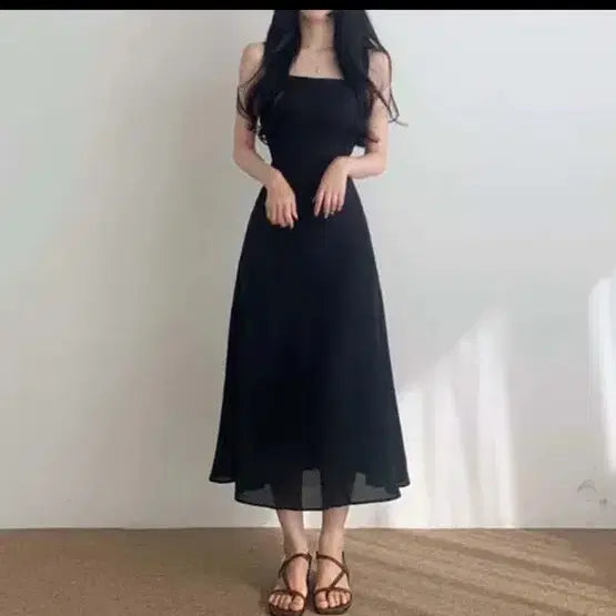 [BUNJANG] Elegant Summer Long Sleeveless Dress / 고급스러운 여름 롱 나시 원피스