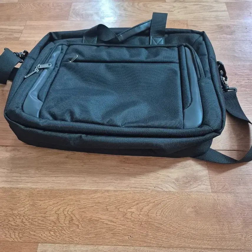 [BUNJANG] Black Leather Laptop Briefcase Shoulder Bag / 노트북 가방 서류 가방 숄더백 블랙