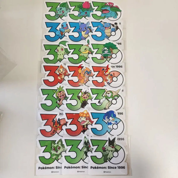 [BUNJANG] Pokemon 30th Anniversary Stickers - Starter Pokemon / 포켓몬 30주년 스티커 스타팅 이상해씨 꼬부기 불꽃숭이 나오하 등