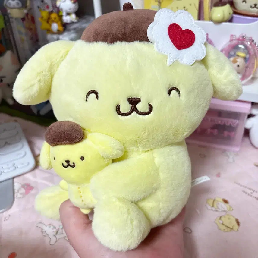 [BUNJANG] Sanrio Pompompurin I Love Me Plush / 산리오 폼폼푸린 아이러브미 인형 택x