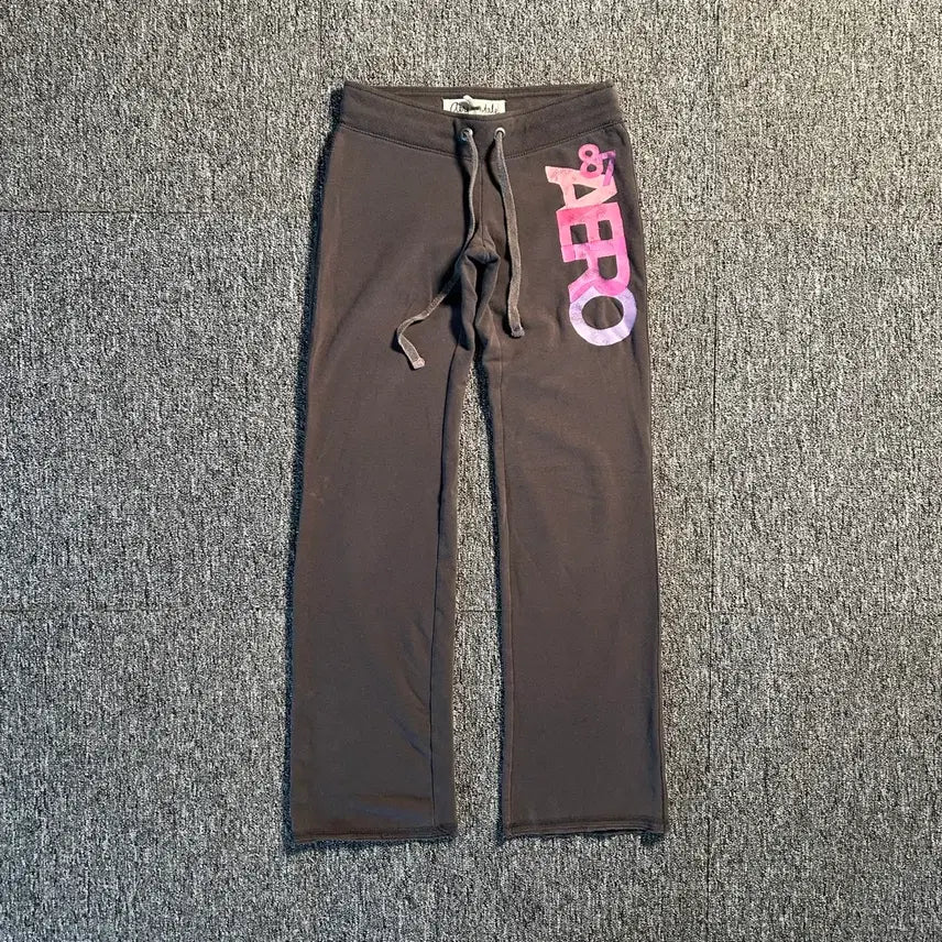 [BUNJANG] Aero+Aéropostale Y2K Charcoal Sweat Training Pants / 에어로포스테일 y2k 차콜 스웻 트레이닝 팬츠