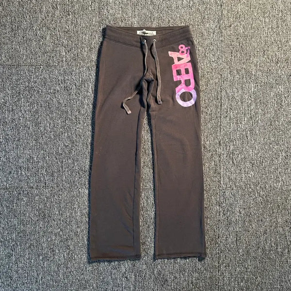 [BUNJANG] Aero+Aéropostale Y2K Charcoal Sweat Training Pants / 에어로포스테일 y2k 차콜 스웻 트레이닝 팬츠