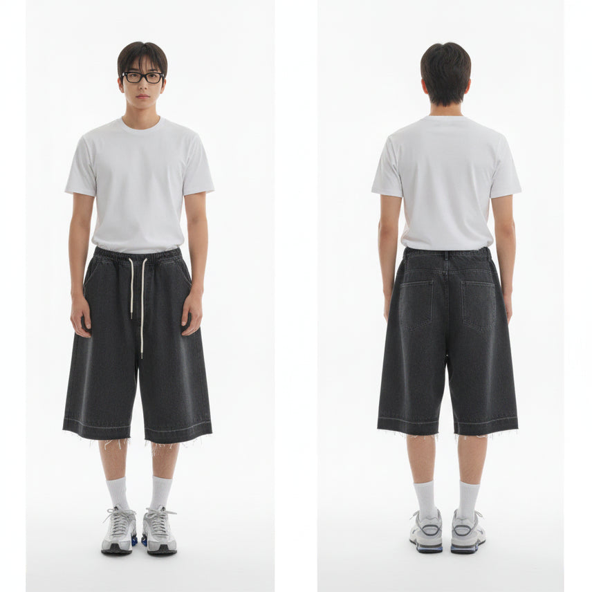 [BUNJANG] Bermuda Stonewashed Denim Pants (Black Denim) / 새제품) 버뮤다 스톤워싱 데님팬츠 흑청