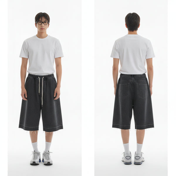 [BUNJANG] Bermuda Stonewashed Denim Pants (Black Denim) / 새제품) 버뮤다 스톤워싱 데님팬츠 흑청
