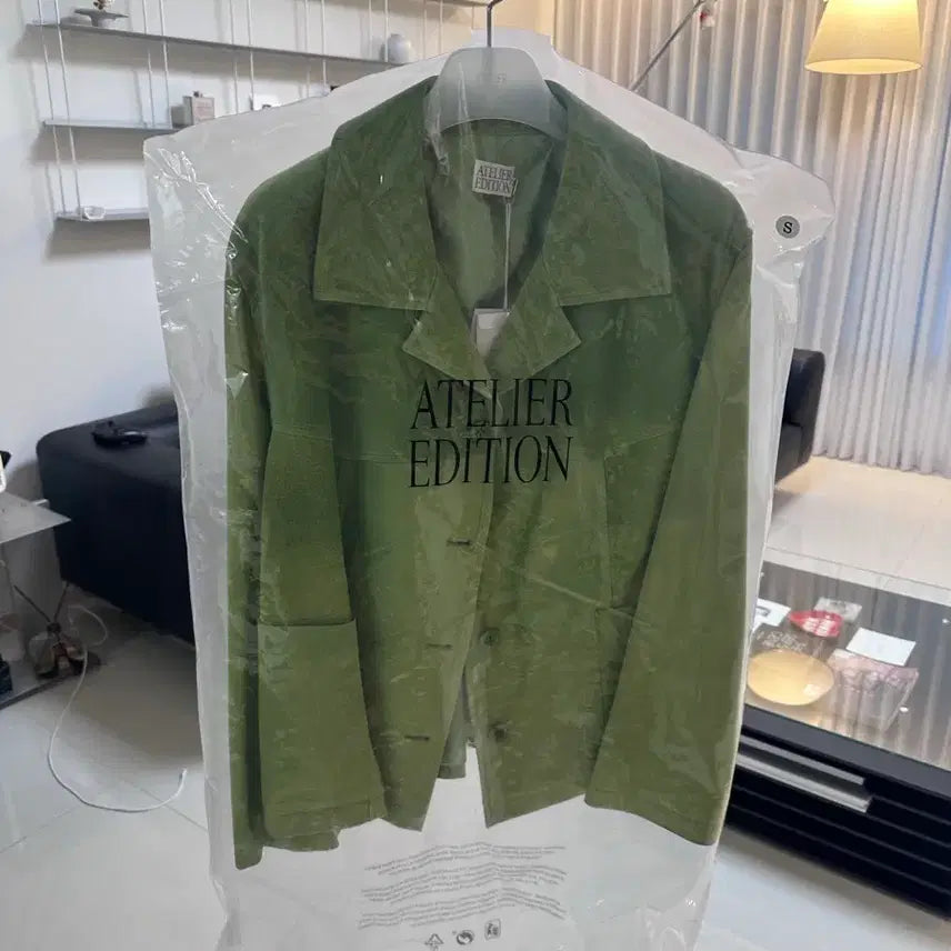 [BUNJANG] Atelier Edition Pig Suede Jacket (Green, Size S) / 아뜰리에에디션 피그 스웨이드 자켓 (그린)