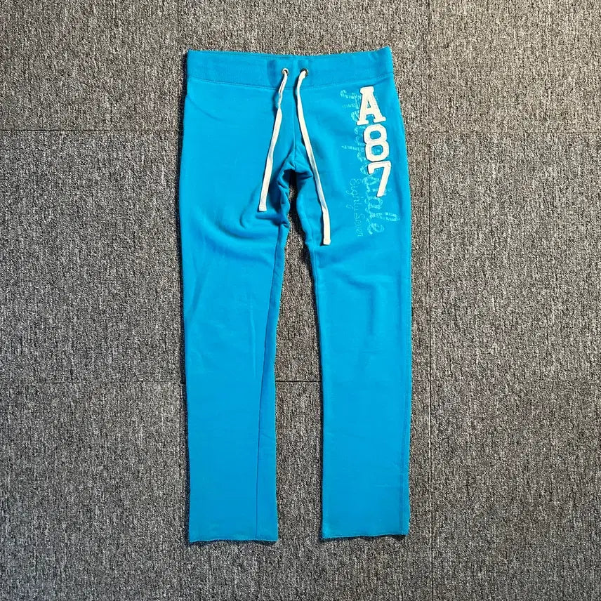 [BUNJANG] Aéropostale Sky Blue Patch Logo Sweat Training Pants / 에어로포스테일 스카이블루 패치로고 스웻 트레이닝 팬츠