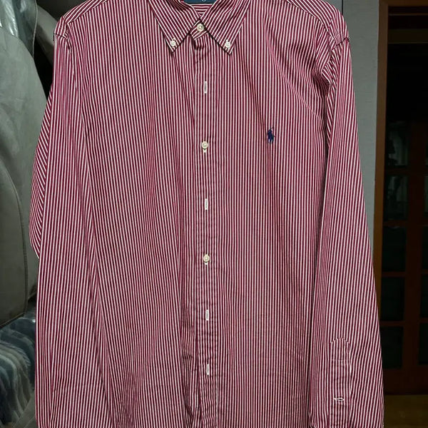 [BUNJANG] Polo Ralph Lauren Red Striped Shirt / 폴로랄프로렌 레드 스트라이프셔츠