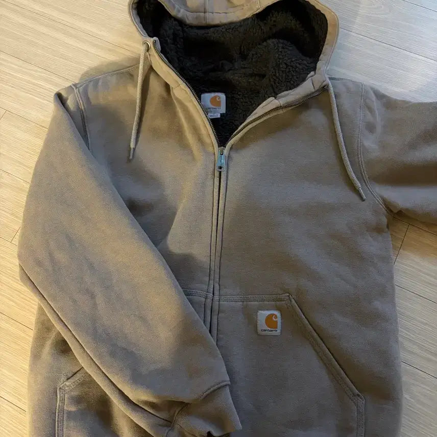 [BUNJANG] Carhartt Hooded Zip-Up Jacket Beige / 오늘만) 칼하트 후드집업 베이지 에이블리 무신사 교신