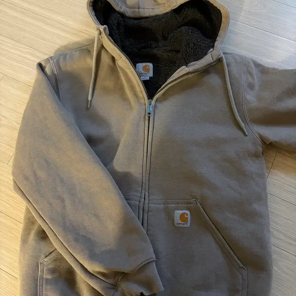 [BUNJANG] Carhartt Hooded Zip-Up Jacket Beige / 오늘만) 칼하트 후드집업 베이지 에이블리 무신사 교신