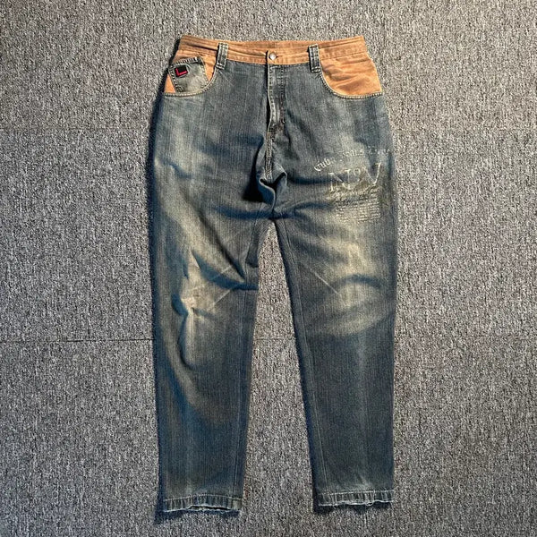 [BUNJANG] Fubu Vintage Pocket Logo Denim Pants / 후부 빈티지 포켓 로고 데님 팬츠