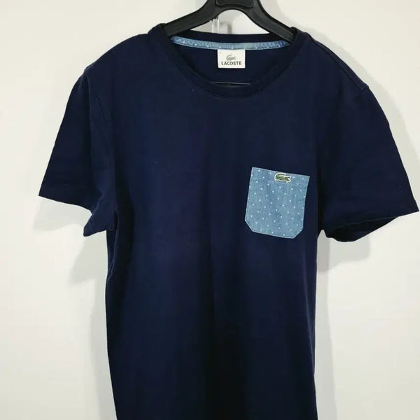 [BUNJANG] Lacoste Short Sleeve Polo Shirt Navy Pocket Detail Size 4 / 라코스테 반팔 카라티 네이비 + 포켓 디테일 4