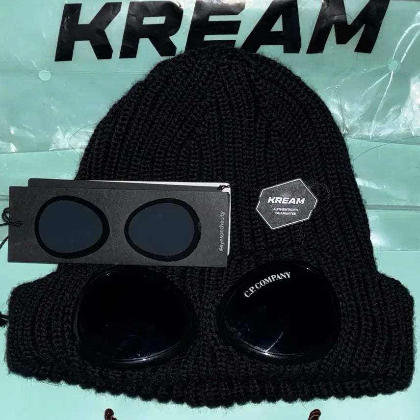 [BUNJANG] C.P. Company Extra Fine Merino Wool Goggle Beanie Black / Cp컴퍼니 비니 (엑스트라 파인 메리노 울 고글 비니 블랙)