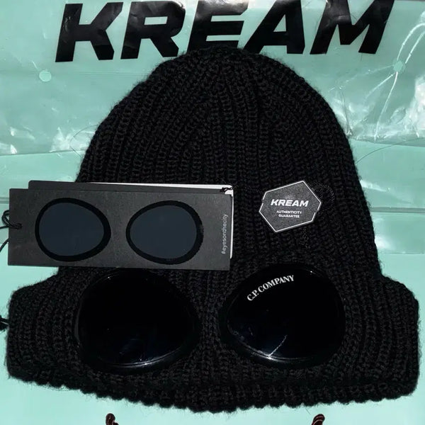 [BUNJANG] C.P. Company Extra Fine Merino Wool Goggle Beanie Black / Cp컴퍼니 비니 (엑스트라 파인 메리노 울 고글 비니 블랙)