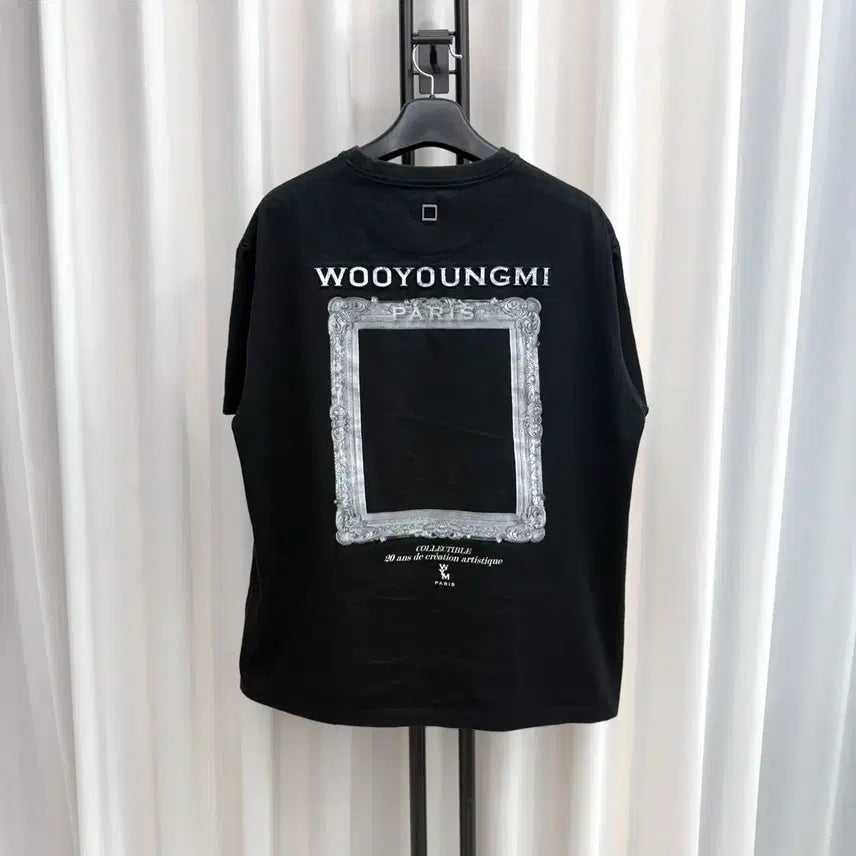 [BUNJANG] Wooyoungmi Back Logo Short Sleeve T-Shirt Black / [52] 우영미 프레임 백로고 반팔 블랙