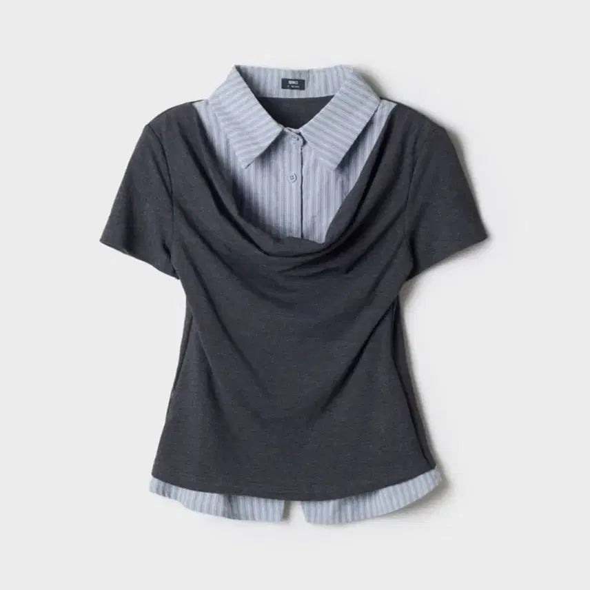 [BUNJANG] SPAO Layered Shirt Charcoal M / 스파오 레이어드 셔츠