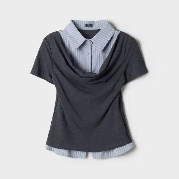 [BUNJANG] SPAO Layered Shirt Charcoal M / 스파오 레이어드 셔츠