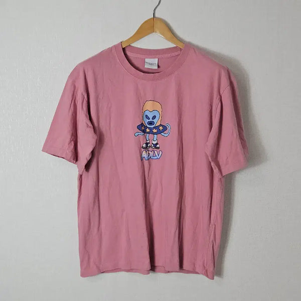 [BUNJANG] ADLV Crayon Heart Alien Short Sleeve T-Shirt Size 1 / 아크메드라비 ADLV 반팔 티셔츠 크래용 하트 에일리언 1사이즈