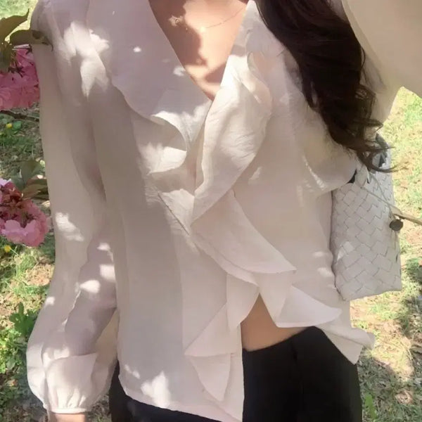 [BUNJANG] Fleur Pleats Blossom Blouse / 플레뜨 블라썸 블라우스