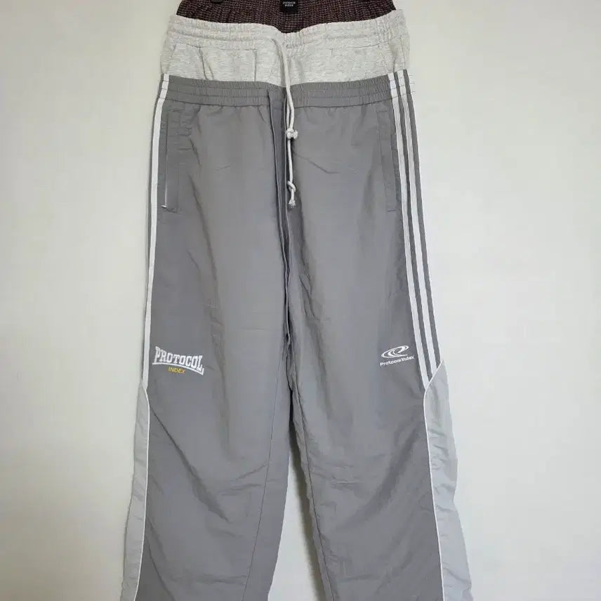 [BUNJANG] Protocol Index Layered Track Pants - Grey / 프로토콜 인덱스 3 레이어드 트랙 팬츠 그레이