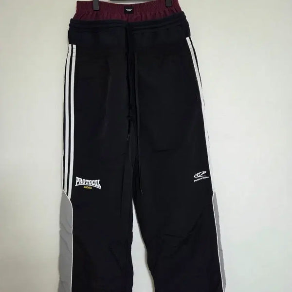 [BUNJANG] Protocol Index Layered Track Pants Black / 프로토콜 인덱스 3 레이어드 트랙 팬츠 블랙