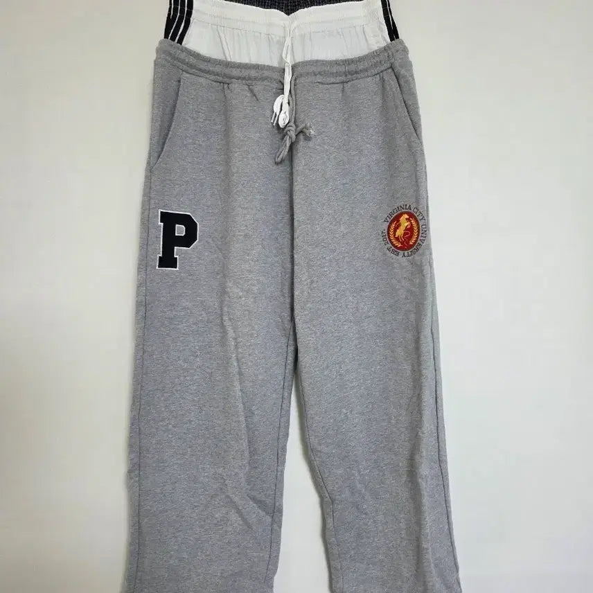 [BUNJANG] Protocol Index x BANDI The Pink 3 Layered Sweatpants Mélange Grey / 프로토콜 인덱스 x 반디 더 핑크 3 레이어드 스웨트팬츠 멜란지 그레이