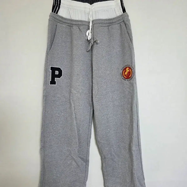 [BUNJANG] Protocol Index x BANDI The Pink 3 Layered Sweatpants Mélange Grey / 프로토콜 인덱스 x 반디 더 핑크 3 레이어드 스웨트팬츠 멜란지 그레이