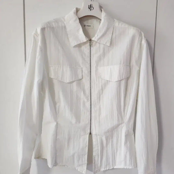 [BUNJANG] Lamerei Ivory Zip-Up Shirt / 라메레이 아이보리 집업셔츠