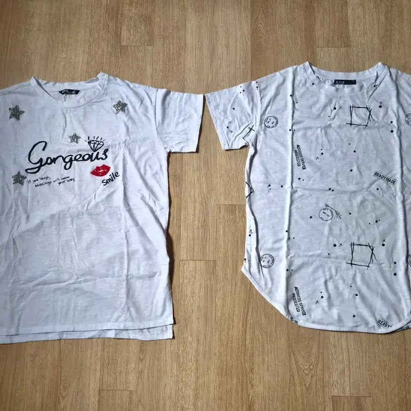[BUNJANG] White Short Sleeve T-Shirts (Size 90) - Bundle of 2 / (새상품이지만 세탁1번함)흰색 반팔티 90사이즈 2개 일괄판매