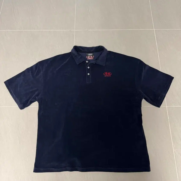 [BUNJANG] Absorbed Towel Fabric Navy Polo Shirt L / 압도 타올지 네이비 카라티 L