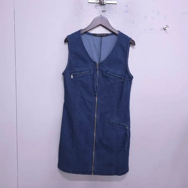 [BUNJANG] Code:Kodez Combine Denim Sleeveless Mini Dress / 코데즈컴바인) 데님 민소매 지퍼 미니 원피스- 55