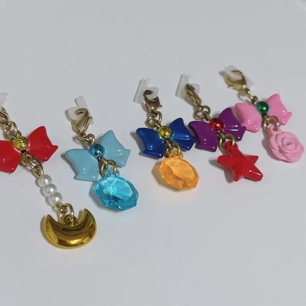 [BUNJANG] Bandai Sailor Moon Earphone Charm 1st Gen Gacha Keyring Set / 반다이 세일러문 이어폰참 1탄 가챠 키링 5종 일괄