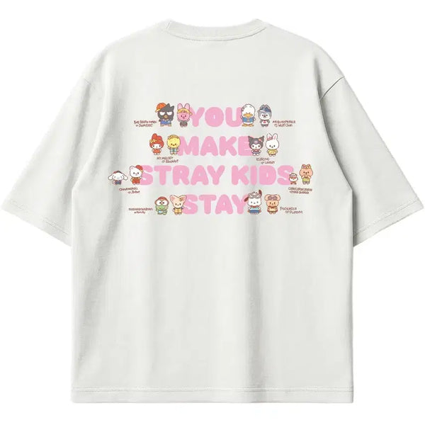 [BUNJANG] Stray Kids SKZOO Sanrio Collaboration T-Shirt / Stray Kids 스키즈 SKZOO X 산리오 콜라보 반팔티