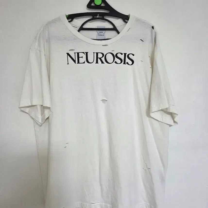 [BUNJANG] Protocol Index Neurosis Distressed T-Shirt White / 프로토콜 인덱스 뉴로시스 디스트레스드 티셔츠 화이트