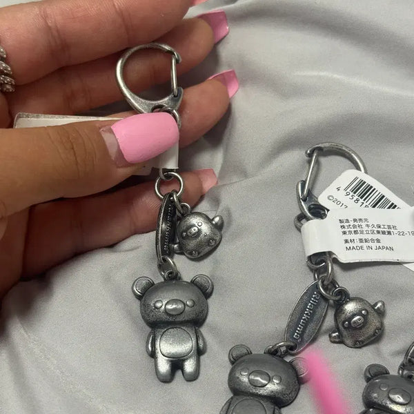 [BUNJANG] Rilakkuma & Kiiroitori Antique Metal Keychain / 리락쿠마 키이로이토리 쇠맛 엔틱 키링 키체인