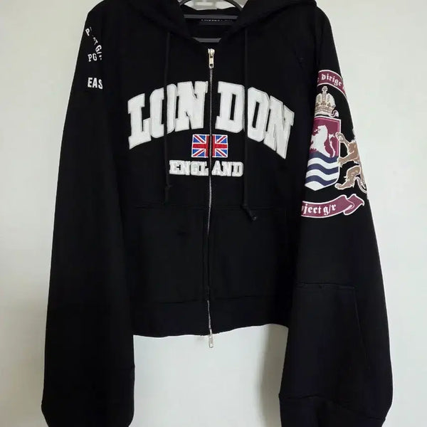 [BUNJANG] PROJECT GR Reconstructed Folded Zip Hoodie Black / 프로젝트gr 리컨스트럭티드 폴디드 집 후드 블랙