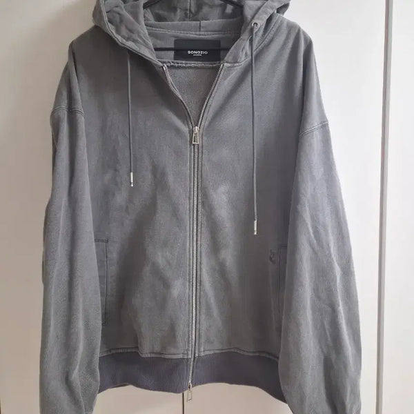 [BUNJANG] Songzio Homme Washed Hoodie Zip-Up Gray / 송지오 옴므 워싱 후드 집업 그레이