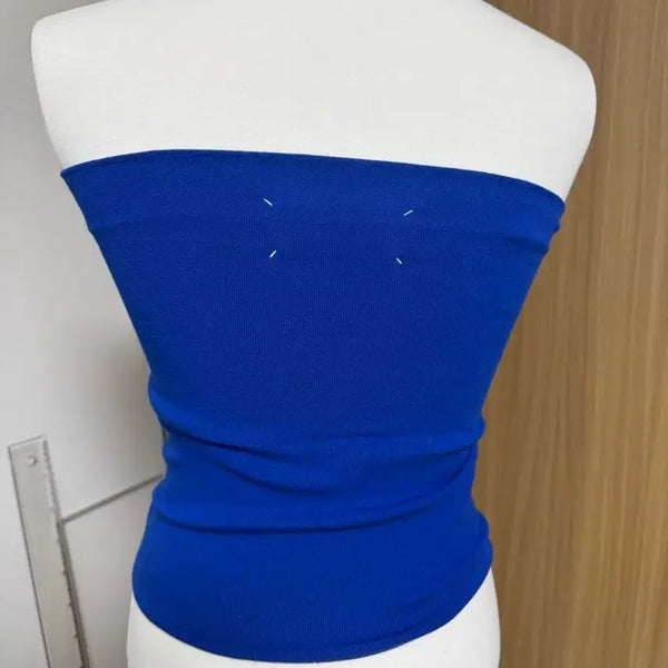 [BUNJANG] Maison Margiela Backstitch Blue Viscose Knit Tube Top S / 마르지엘라 백 스티치 블루 니트 튜브탑 S