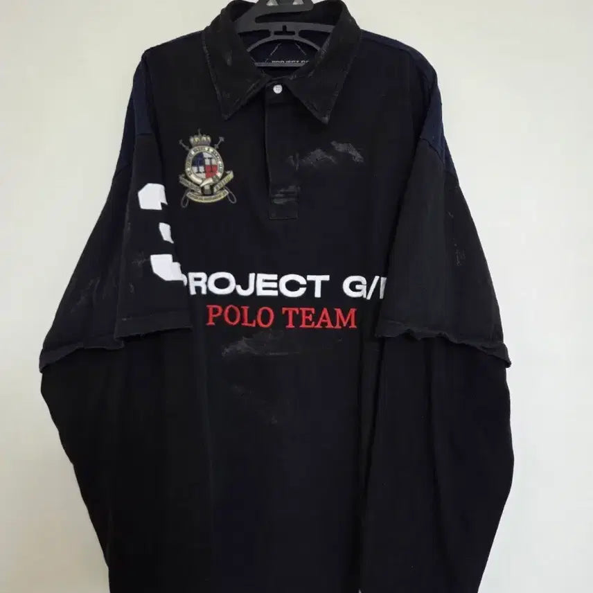 [BUNJANG] Project GR Polo Parody Shirt Black / 프로젝트gr 폴로 패러디 셔츠 블랙