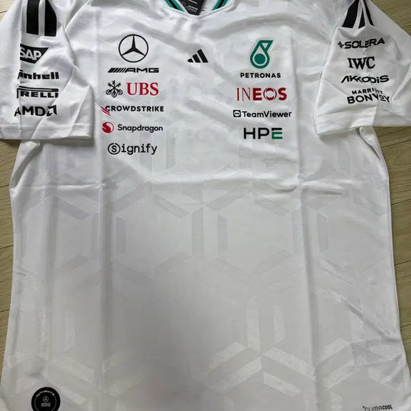 [BUNJANG] Vintage Mercedes-Benz F1 Authentic White Short-Sleeve Uniform XXL / 빈티지 F1 메르세데스 벤츠 화이트 어센틱 유니폼 반팔