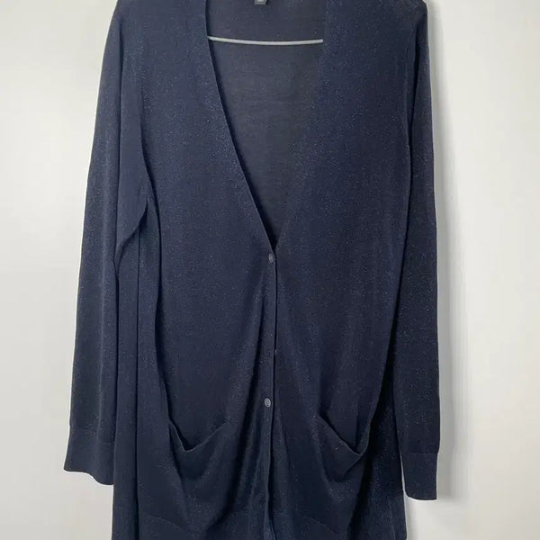 [BUNJANG] Banana Republic Metallic Glitter Long Cardigan XL / [영국판] 바나나리퍼블릭 메탈릭 글리터 롱 가디건 XL