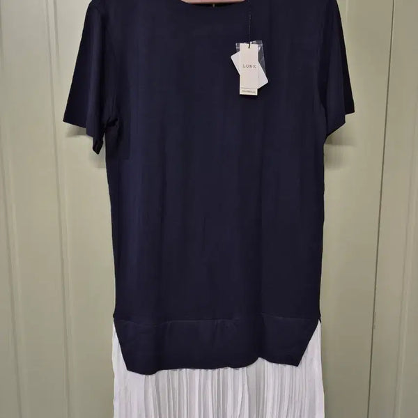 [BUNJANG] LUNE Navy Pleated Dress / LUNE 네이비 원피스 플리츠원피스