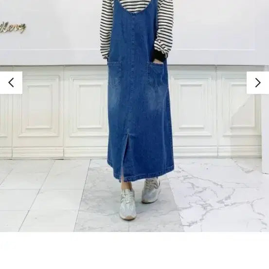 [BUNJANG] Lightweight & Comfortable Denim Dress (Size 66-77) / 6677사이즈) 가볍고 편찬 청 데님 원피스