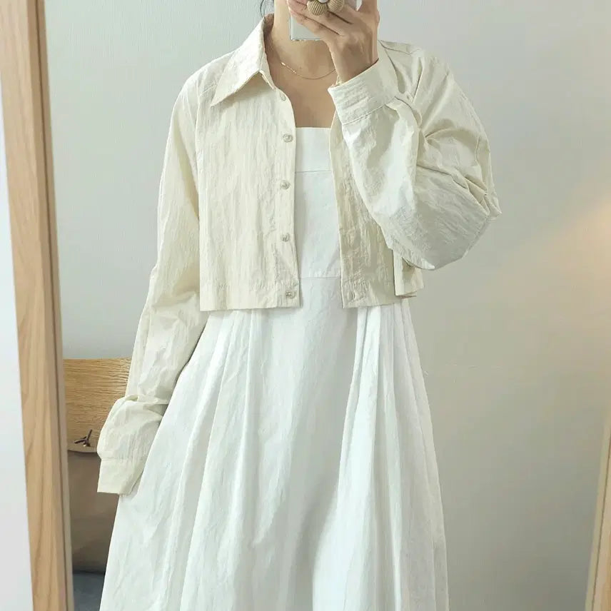 [BUNJANG] (F)merry you Women's Long Sleeve Nylon Shirt / (F)merry you 여성 긴팔 남방 셔츠 나일론