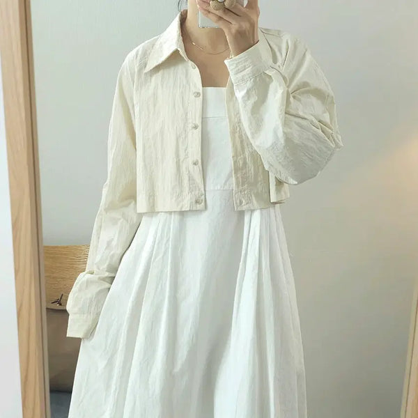 [BUNJANG] (F)merry you Women's Long Sleeve Nylon Shirt / (F)merry you 여성 긴팔 남방 셔츠 나일론