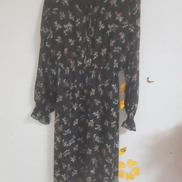 [BUNJANG] Floral Chiffon Long Dress (Size 55) / 플로럴 쉬폰 롱 원피스(55)