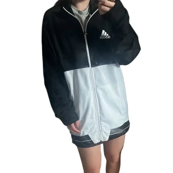 [BUNJANG] Adidas Colorblock Track Top Sport Jacket Black/White / 아디다스 컬러블록 트랙탑 스포츠 자켓 블랙/화이트 (110)