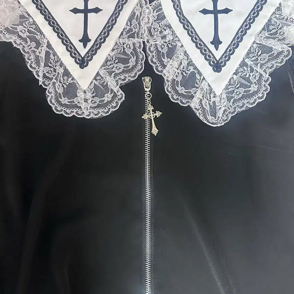 [BUNJANG] MAZ Cross Blouse Gothic Lolita / 마즈 블라우스 십자가블라우스 고딕 양지뢰 지뢰계 판매