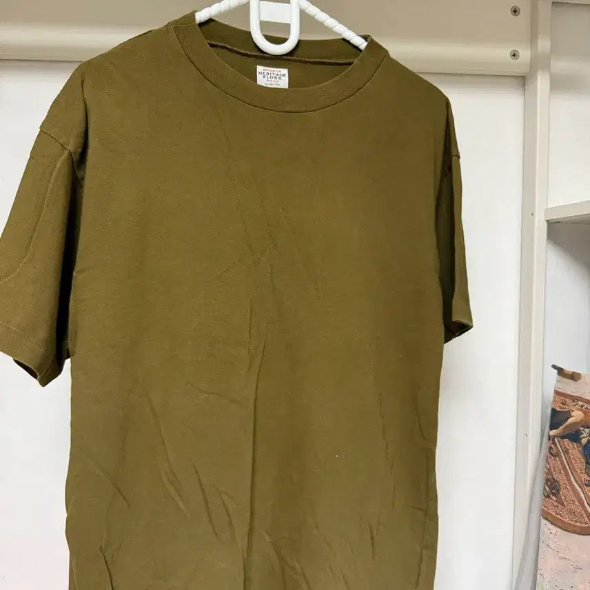 [BUNJANG] Heritage Floss Short Sleeve T-Shirt Khaki / 헤리티지플로스 반팔