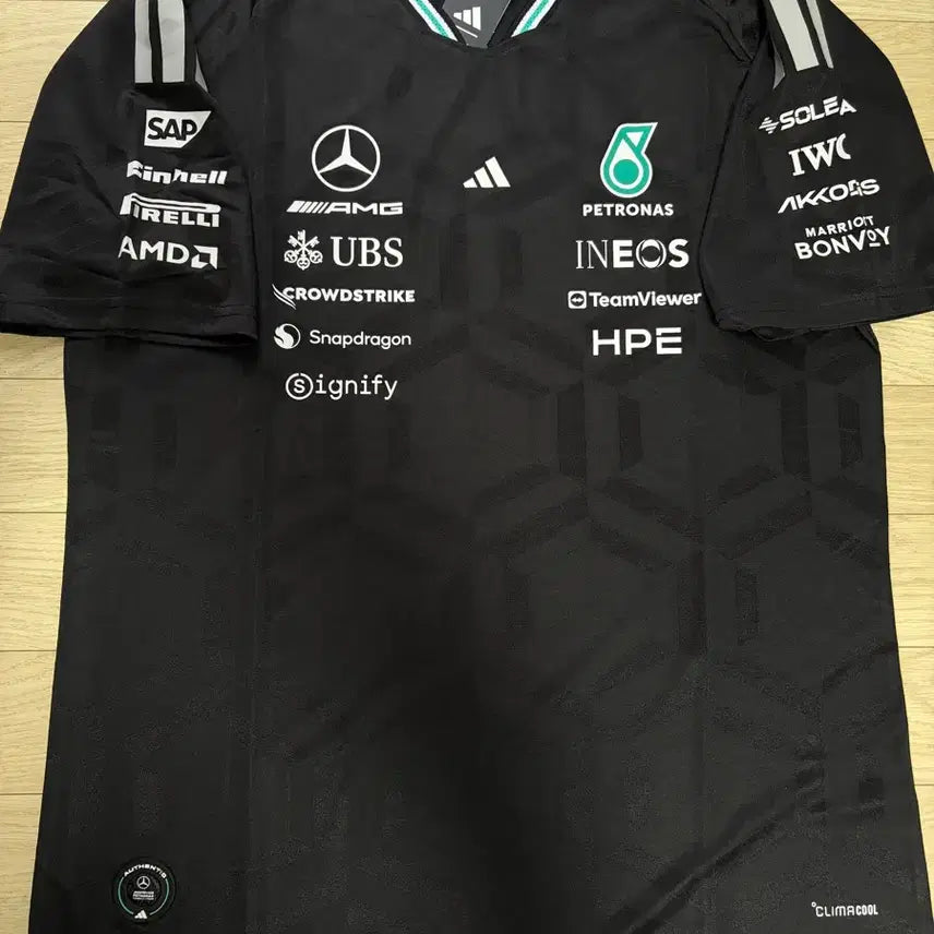 [BUNJANG] Vintage Mercedes-Benz F1 Authentic Short Sleeve Uniform XXL / 빈티지 F1 메르세데스 벤츠 블랙 어센틱 유니폼 반팔
