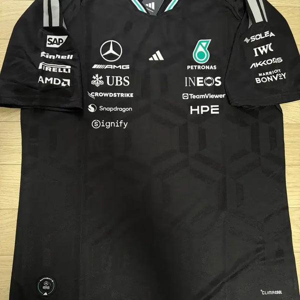 [BUNJANG] Vintage Mercedes-Benz F1 Authentic Short Sleeve Uniform XXL / 빈티지 F1 메르세데스 벤츠 블랙 어센틱 유니폼 반팔